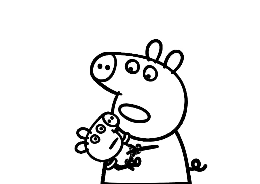 Peppa beruhigt das kleine Schwein